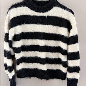 A New Day Black and White Striped Sweater